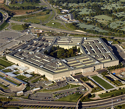 Aerial view of the Pentagon.